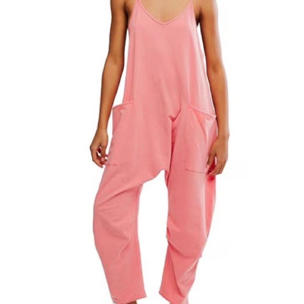Rosy Pink Relaxed-Fit Jumpsuit with Wide Legs